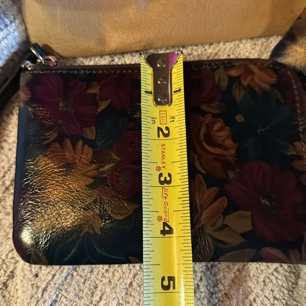 Rare Patricia Nash Set! Fall Color Floral Design Leather Large & Smaller Bag - Picture 6 of 11